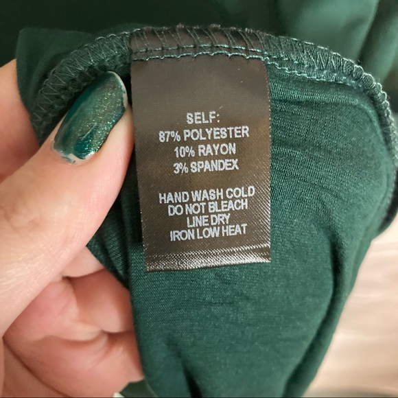 Lulu’s Charmed Life Forest Green Long Sleeve Asymmetrical Maxi Dress - Picture 11 of 11